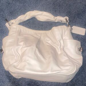 Coach Winter White Leather Shoulder Bag